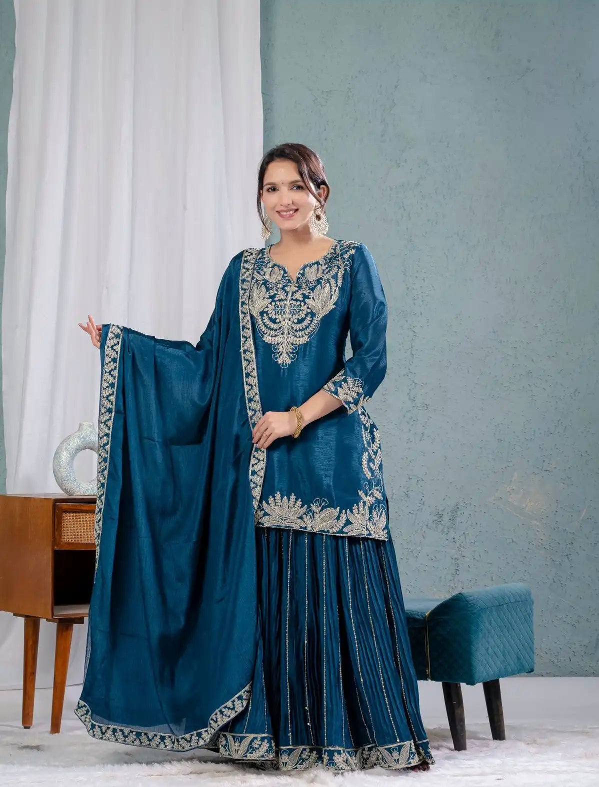 Tessa Chinnon Silk Sharara Suit