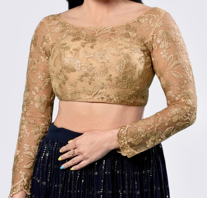Veda Net Long Sleeve Blouse