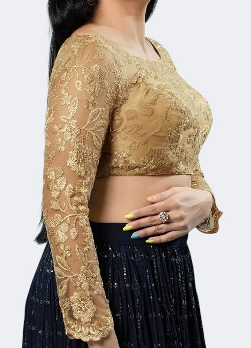 Veda Net Long Sleeve Blouse