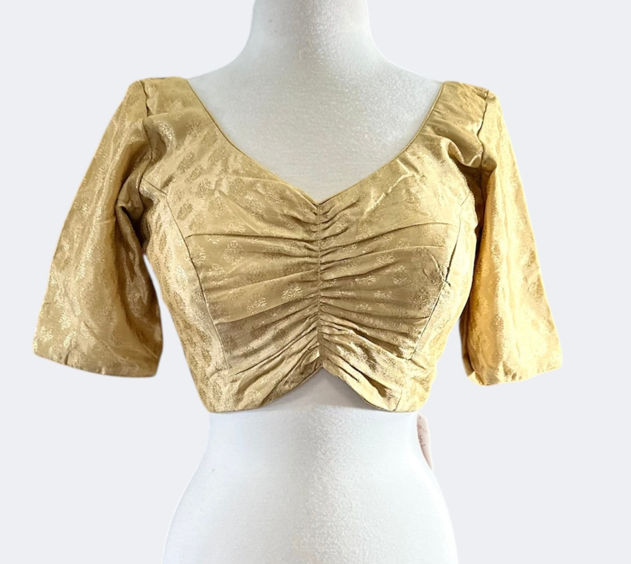 Gold Tissue Brocade Blouse