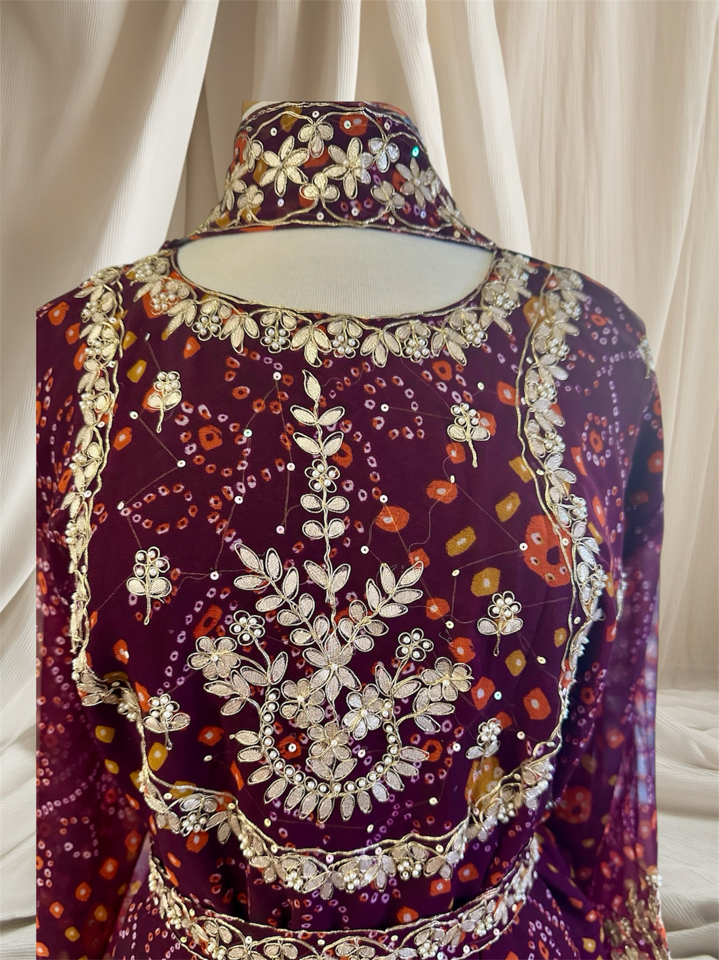 Anaika Bandhani Gown - Purple