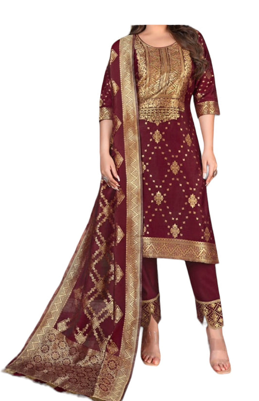 Banarasi jacquard spun silk Kurta Set