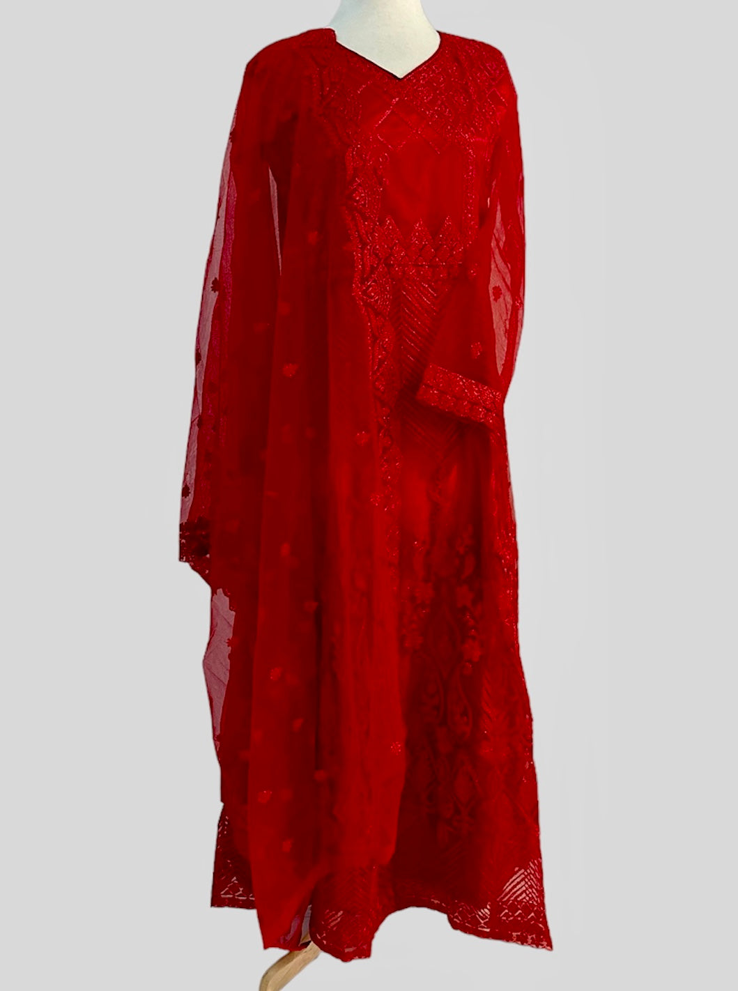 Red Butterfly Net Gown