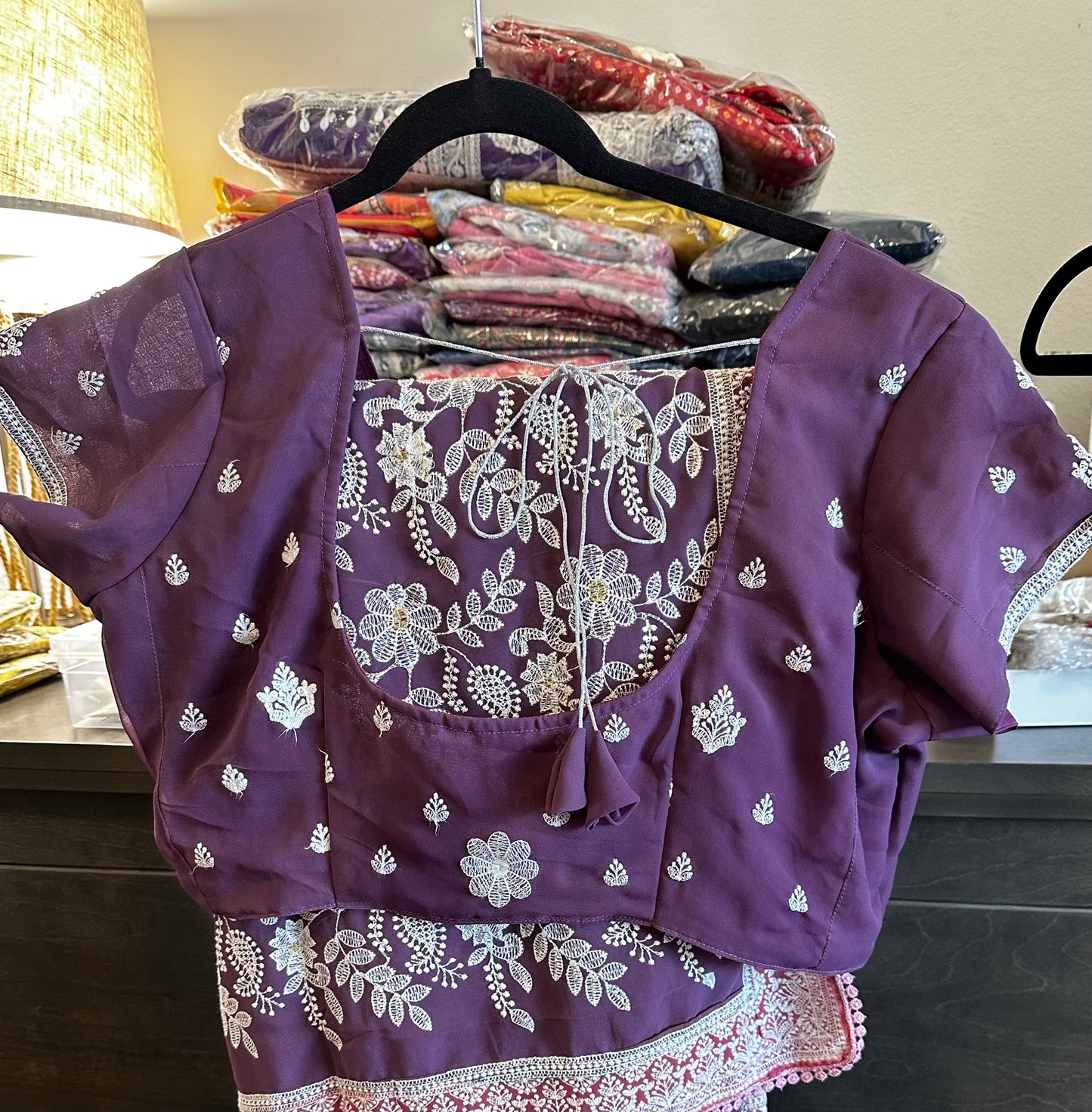 Lucknowi Saree with Ready Blouse