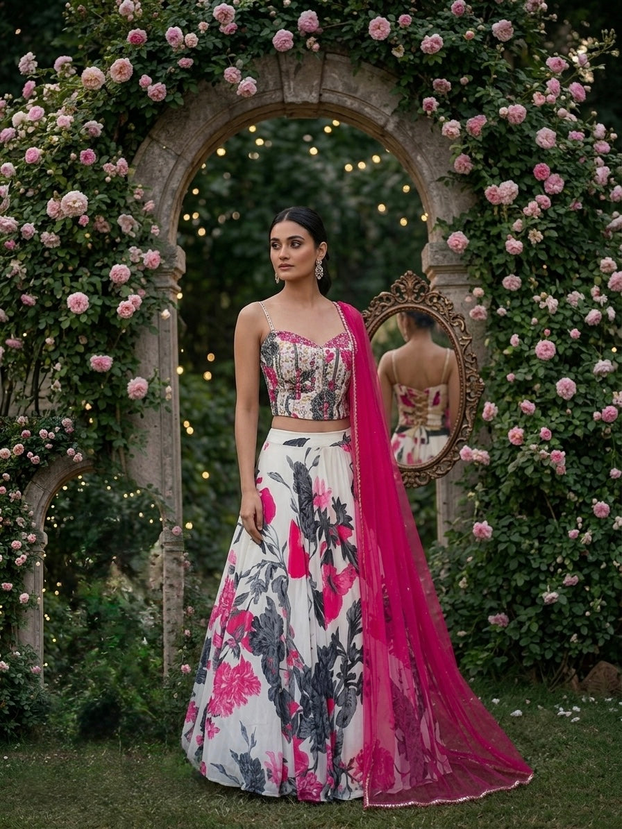 Zara Corset Floral Lehenga