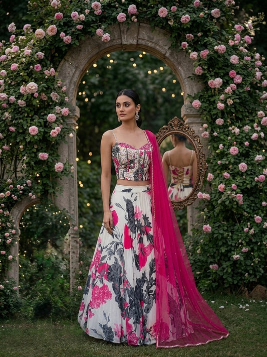 Zara Corset Floral Lehenga