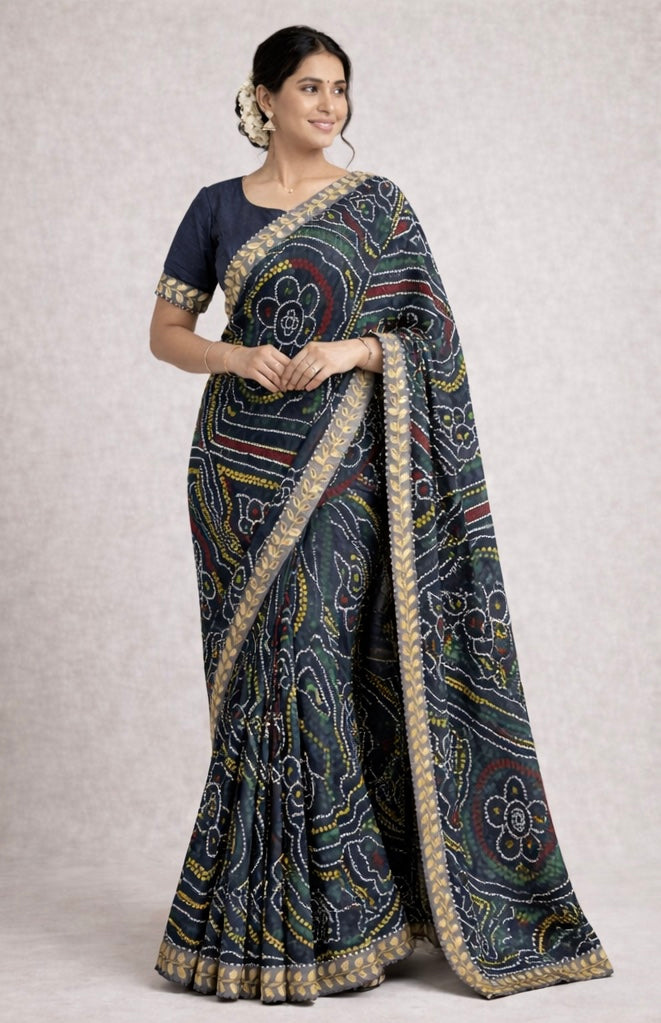 Beautiful Bandhani - Gray