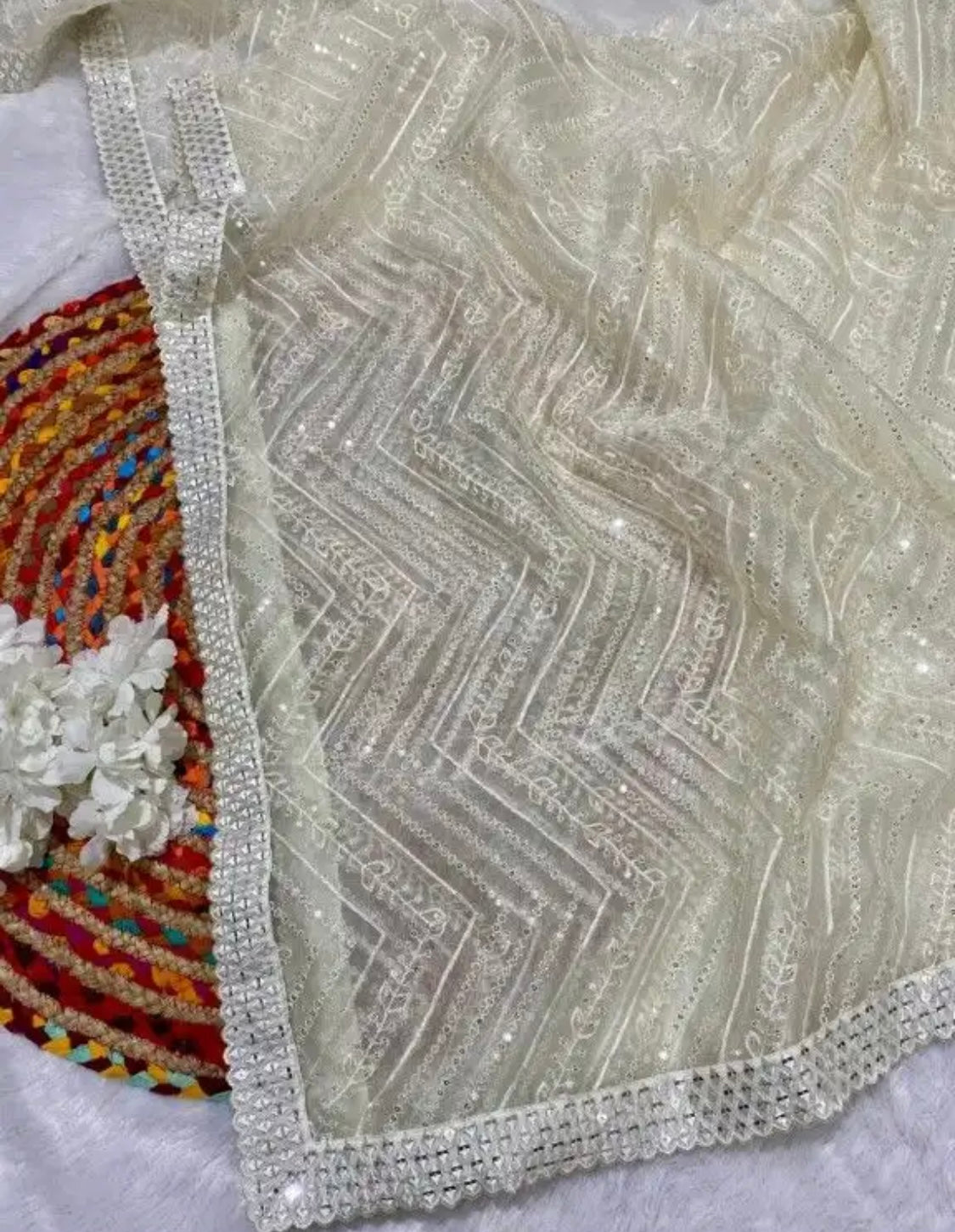 Sitara Sequined Organza Saree