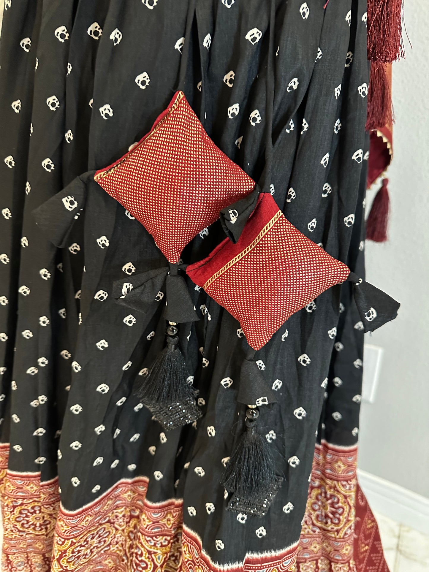 Timeless Ajrakh Lehenga - Black
