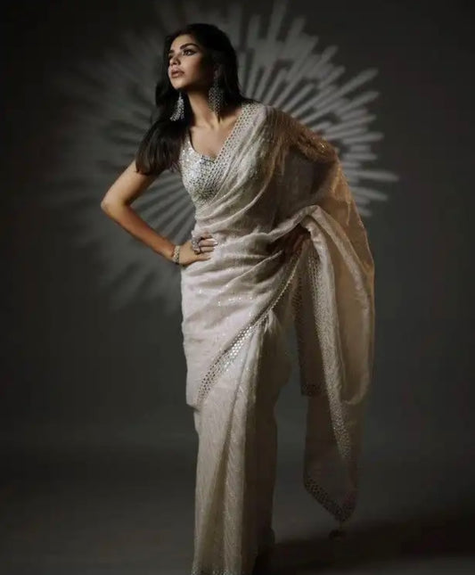 Sitara Sequined Organza Saree