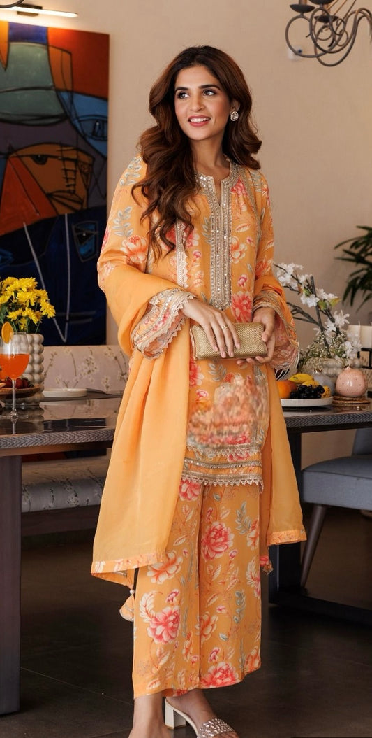 Peach Blossom Palazzo Set