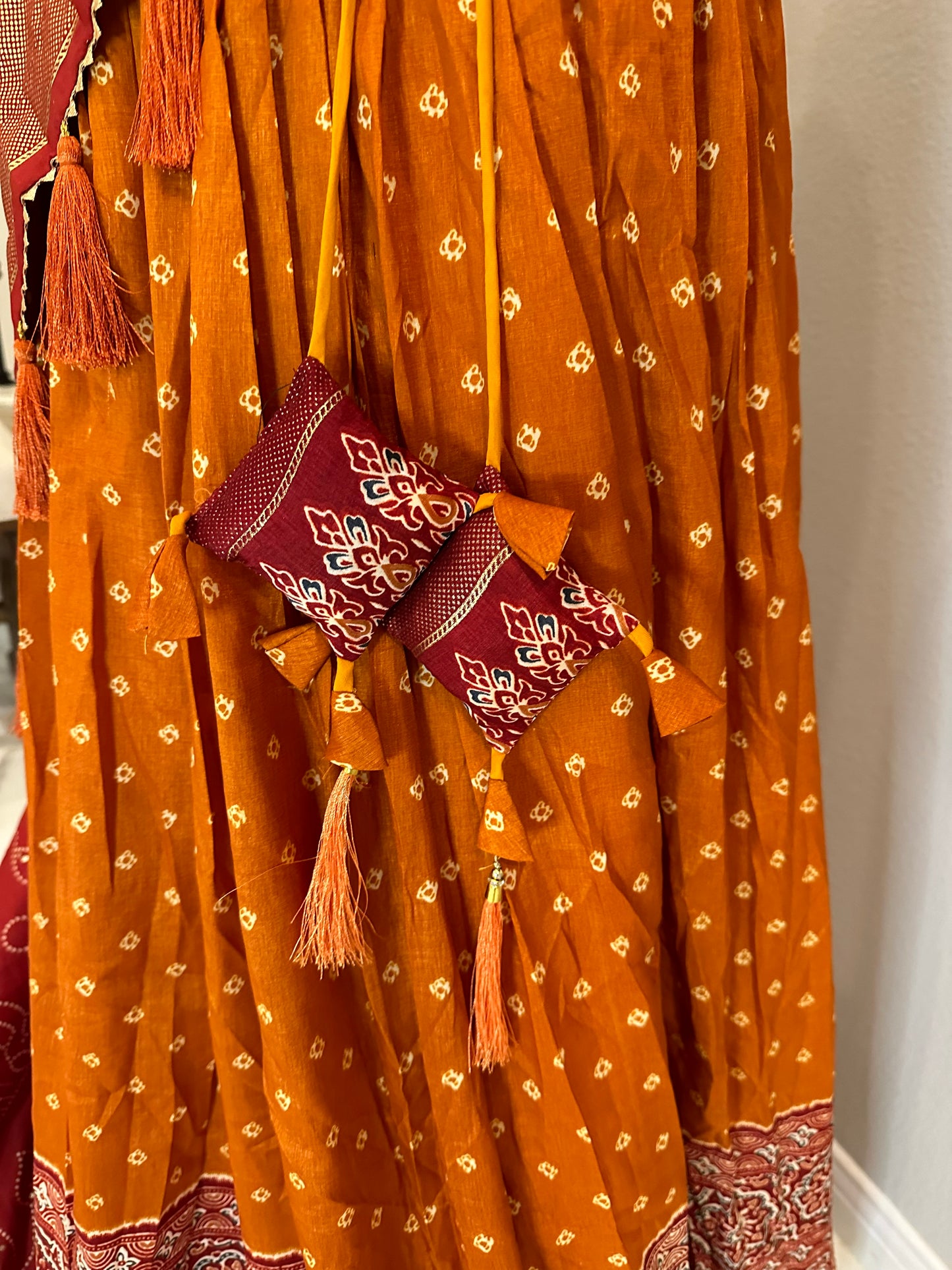 Timeless Ajrakh Lehenga - Orange