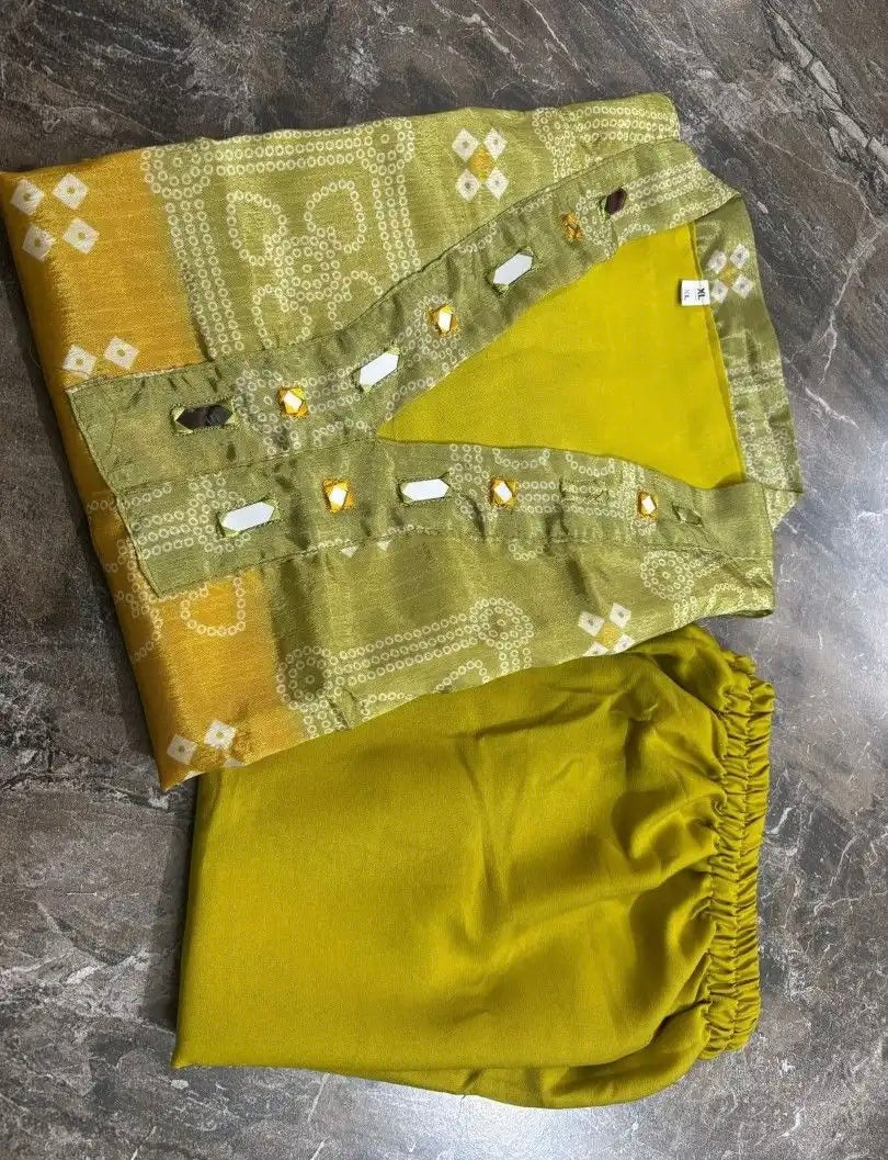 Bandhani Gajji Silk Set