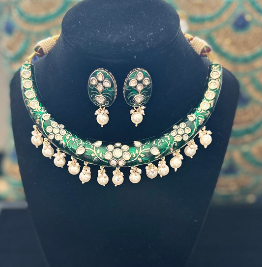 Meenakari Hasli - Green