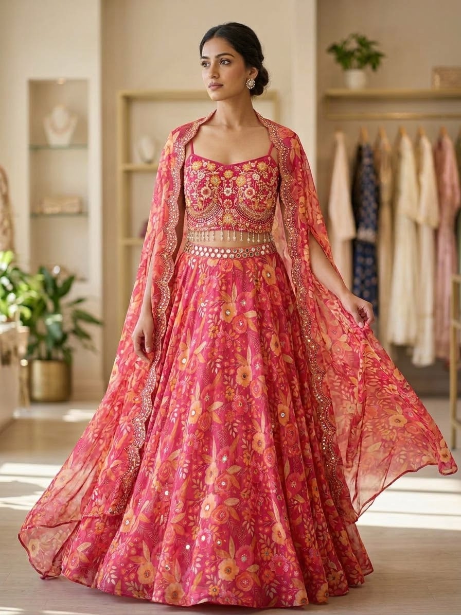Inaya - Lehenga with Kaftan Dupatta