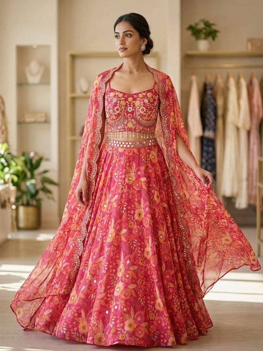 Inaya - Lehenga with Kaftan Dupatta
