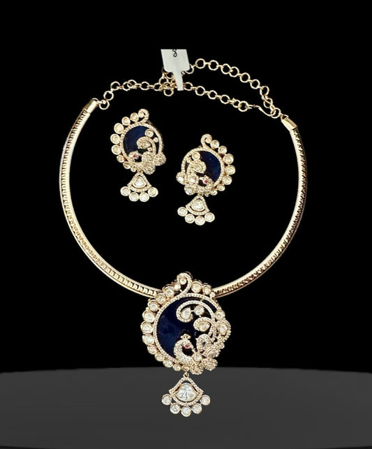 Mayuri Hasli Necklace Set - Blue