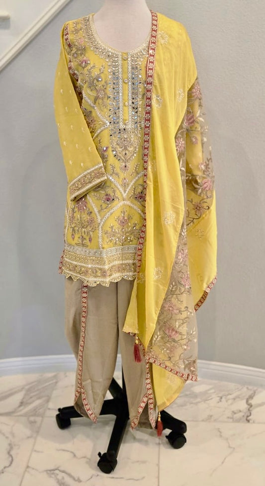 Gerbera Dhoti Suit