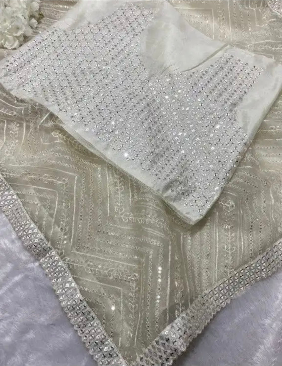 Sitara Sequined Organza Saree
