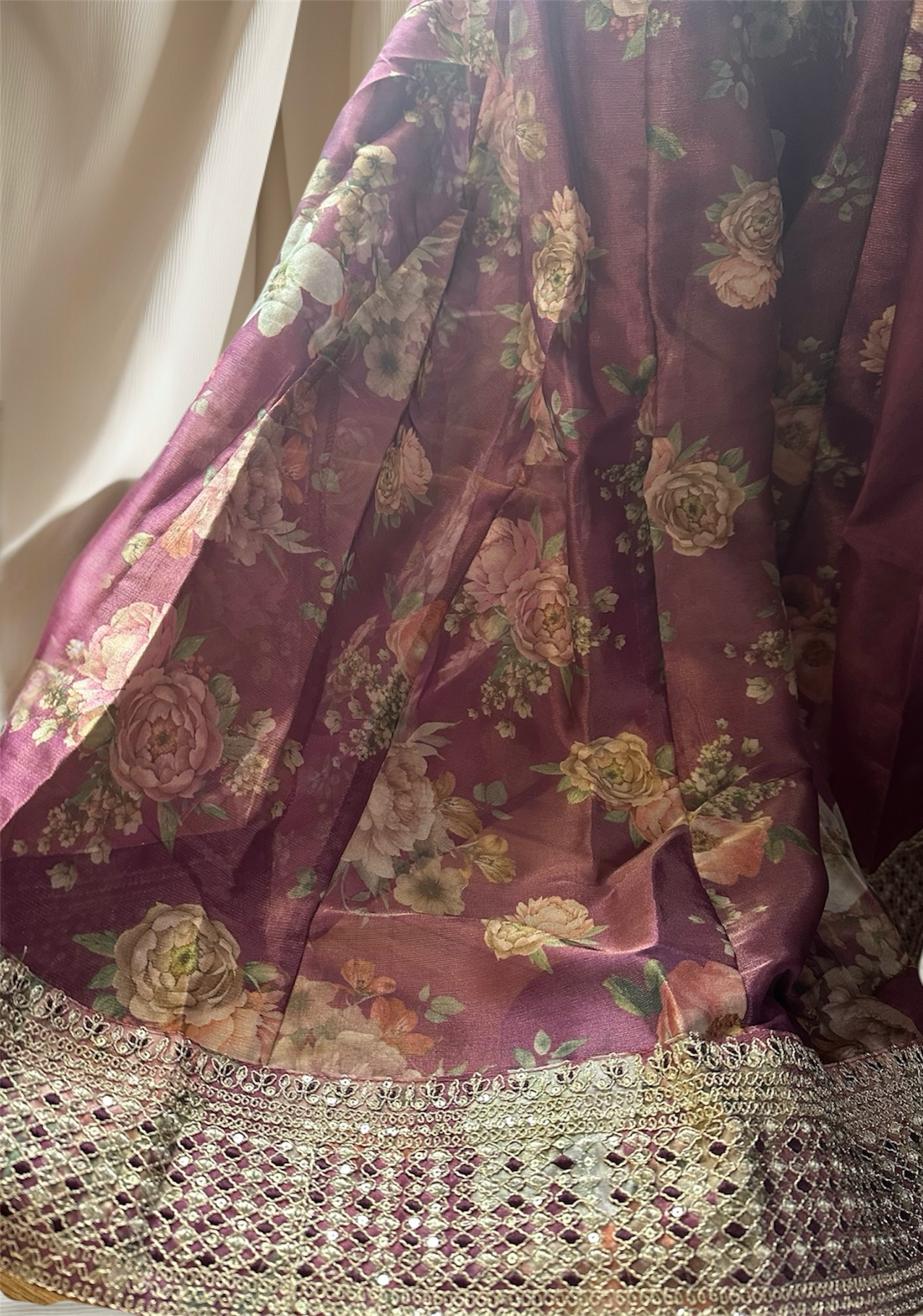 Gul Organza Gown - Purple