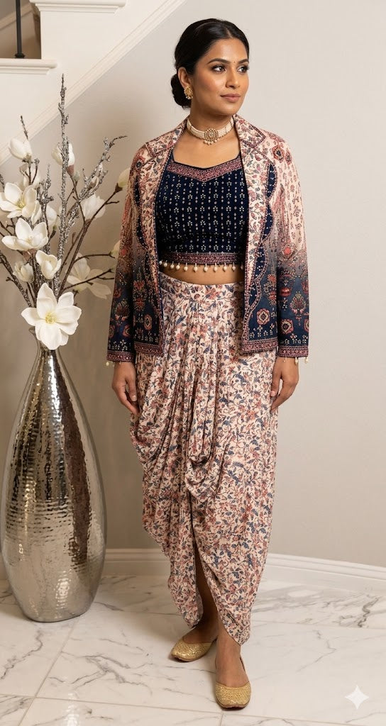 Stratos 3piece Skirt, Croptop, & Jacket set