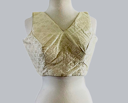 Off-white Light Gold Kosher Silk Blouse