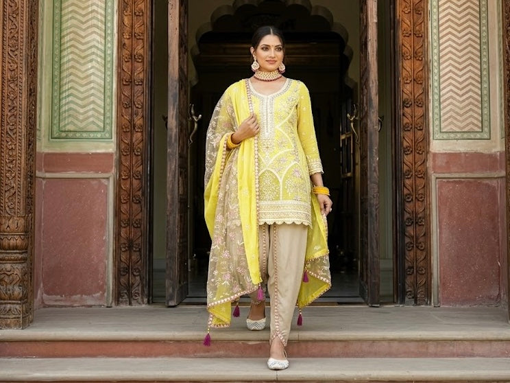 Gerbera Dhoti Suit