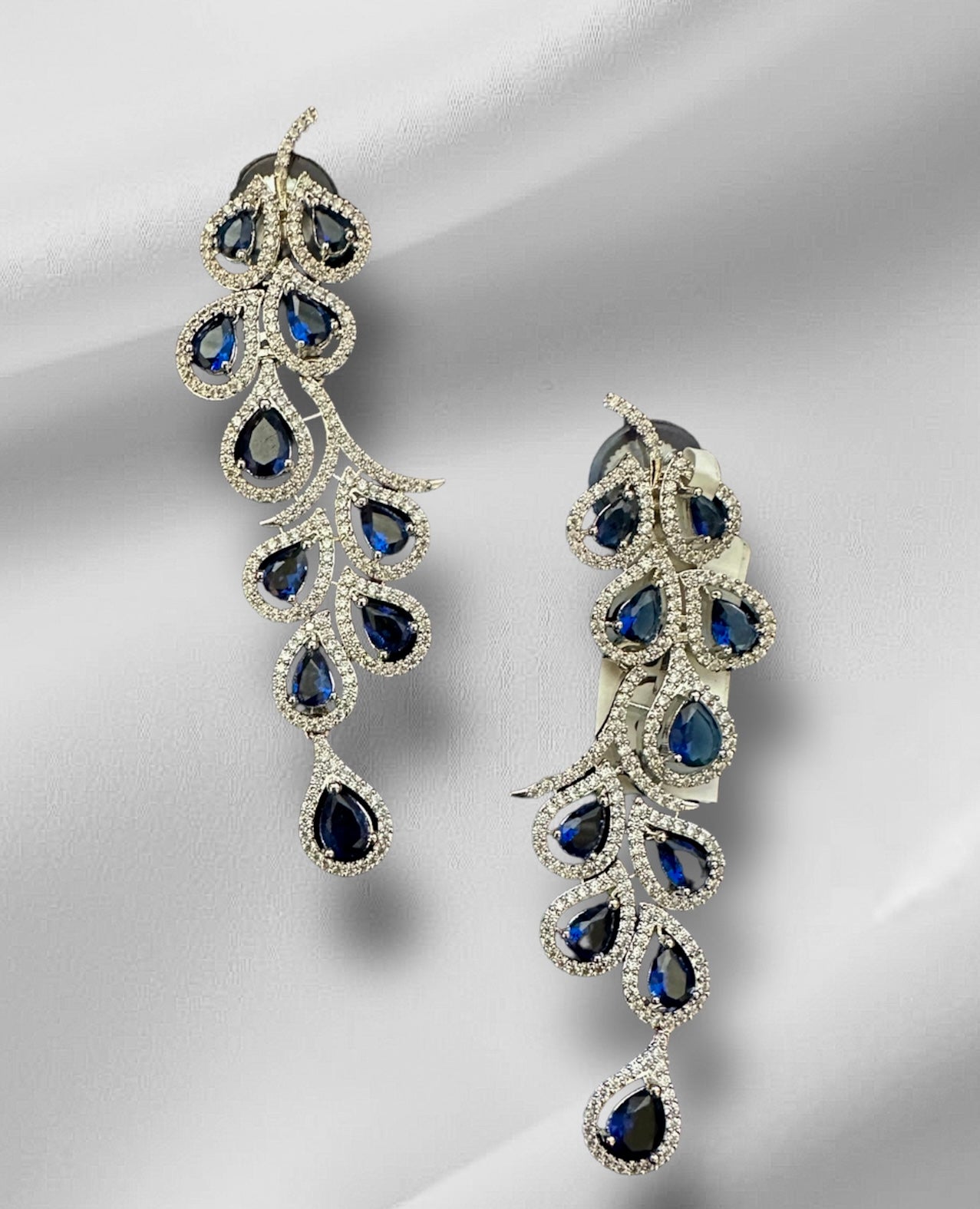 Peacock Feather Drop Earrings
