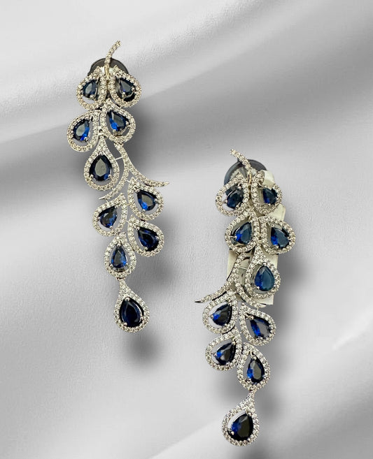 Peacock Feather Drop Earrings
