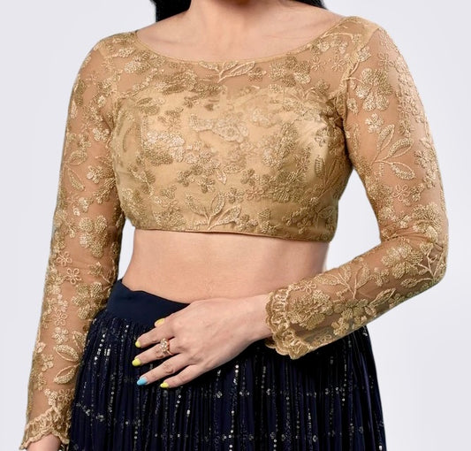 Veda Net Long Sleeve Blouse