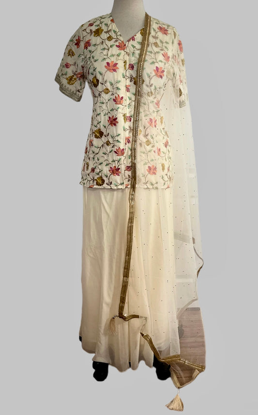 White Lily Short Top Palazzo Set