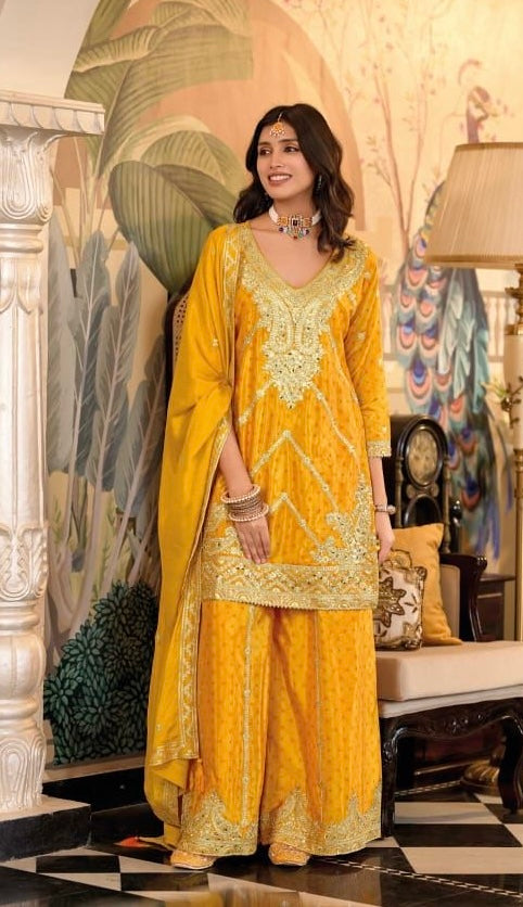 Talia Bandhani Palazzo Suit