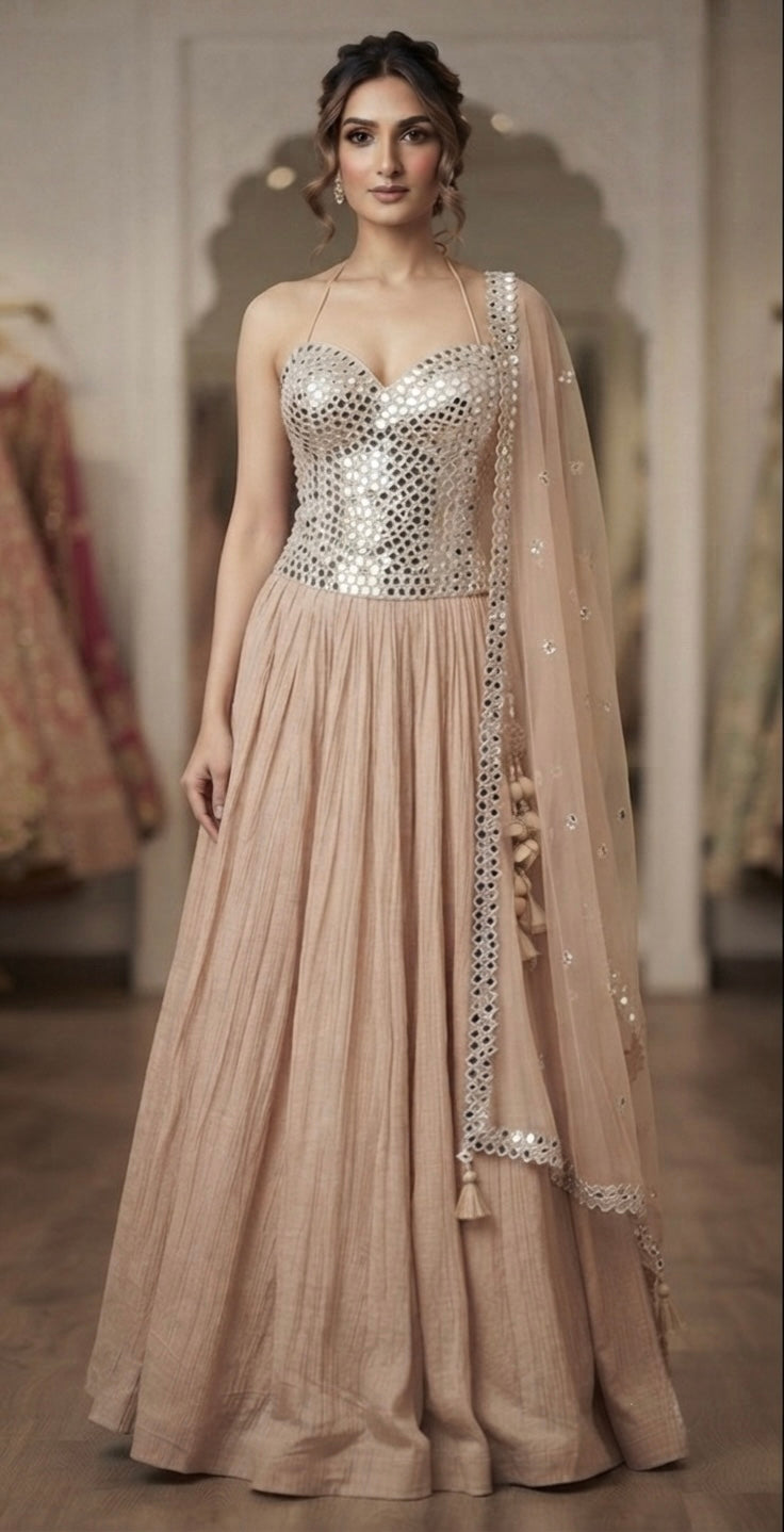 Zoya Mirror Corset Lehenga