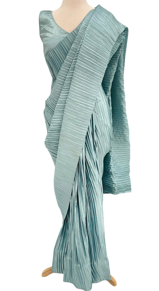 Satin Accordian Pleat Saree ko