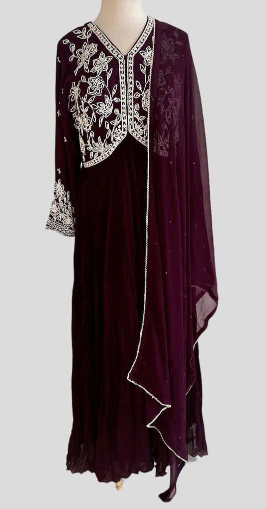 Cut Dana Chinon Gown - Purple