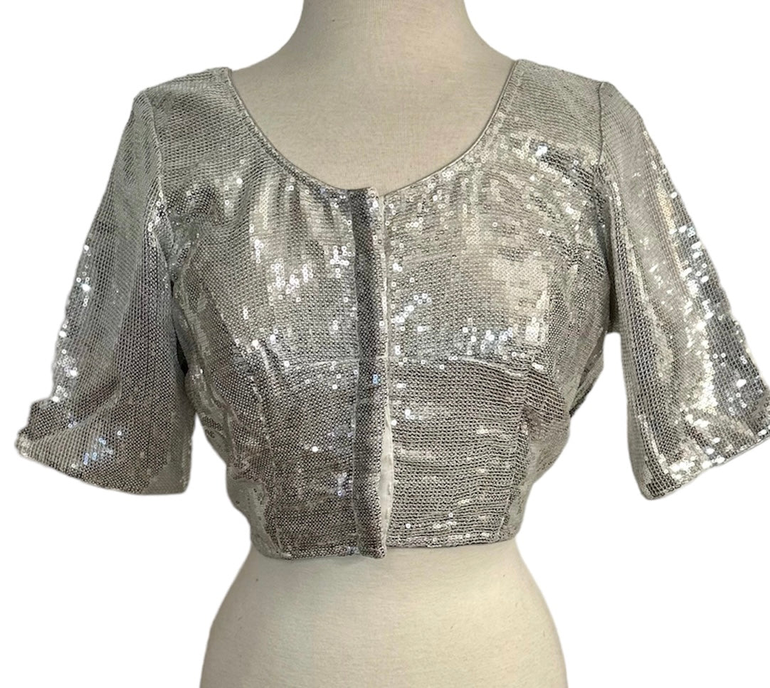 Sequined Silver Blouse