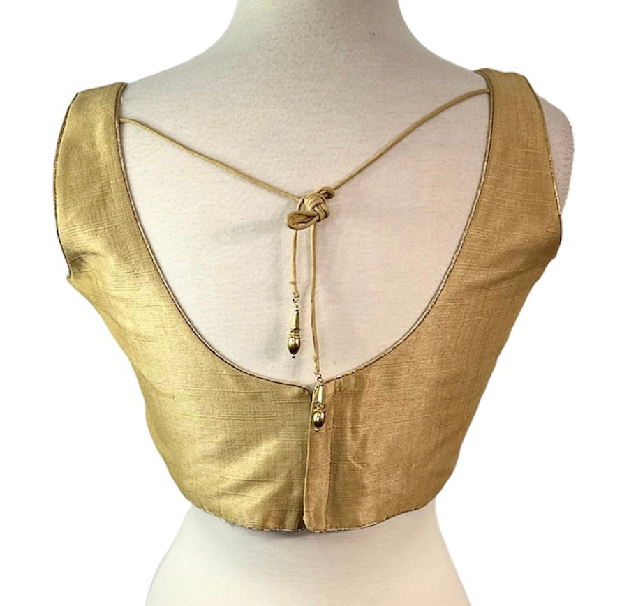 Gold Mulberry Silk Sleeveless Blouse
