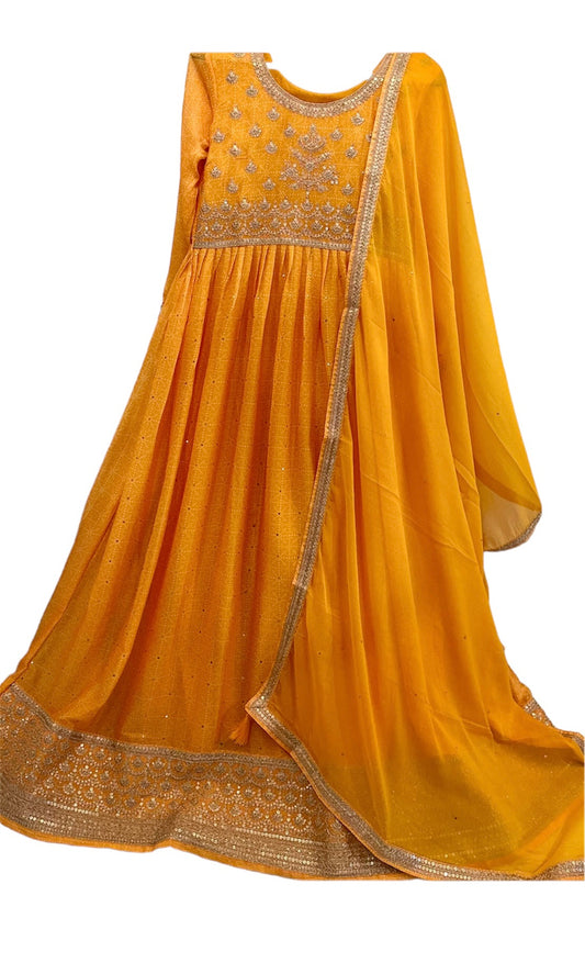 Silk Chiffon Bandhani Print Anarkali