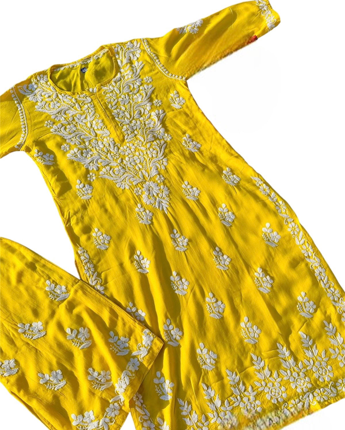 Chikankari Kurta with Palazzo Pants