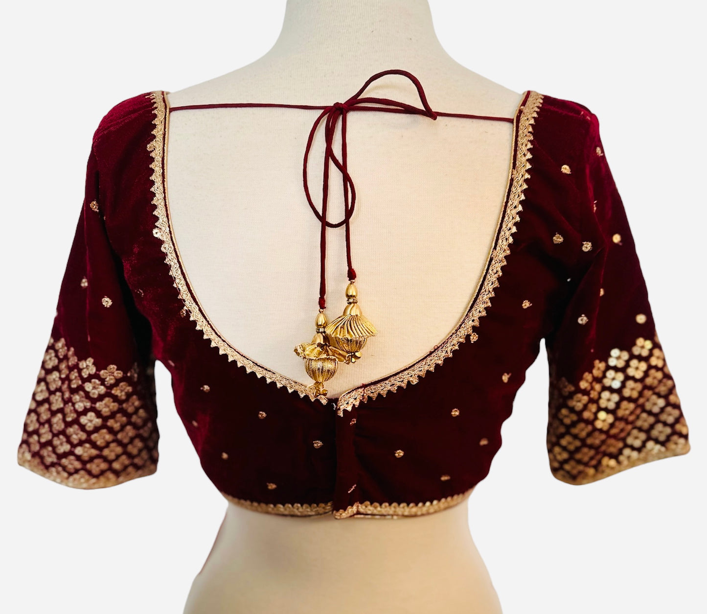 Maroon Micro Velvet Blouse by
