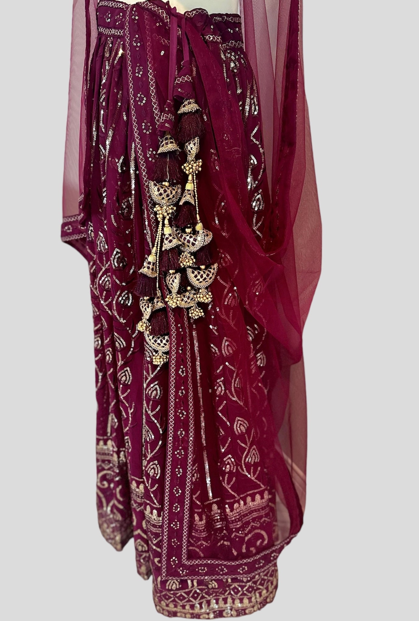 Purple Dahlia Sequined Georgette Lehenga