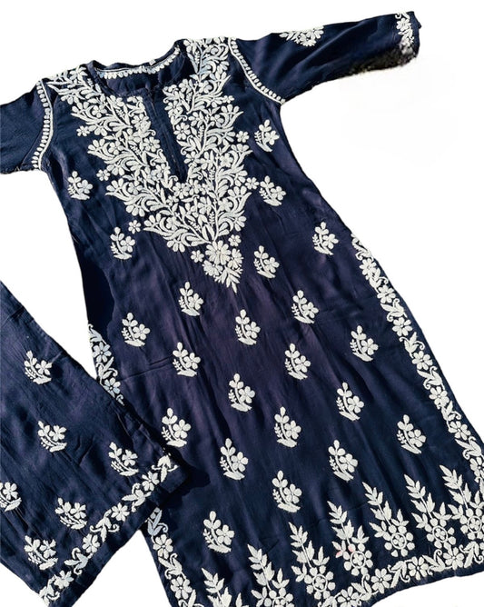 Chikankari Kurta with Palazzo Pants